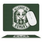 Allergic To Humans, Alien Leather Mouse Pad white One size Leather Mouse Pad Printed Offshore Sci Fi