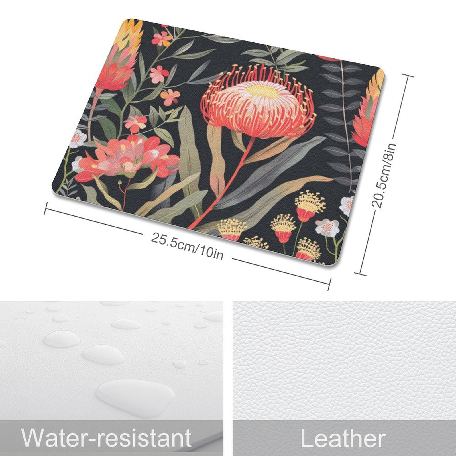 Waratah - Leather Mouse Pad Leather Mouse Pad Plants Printed Offshore