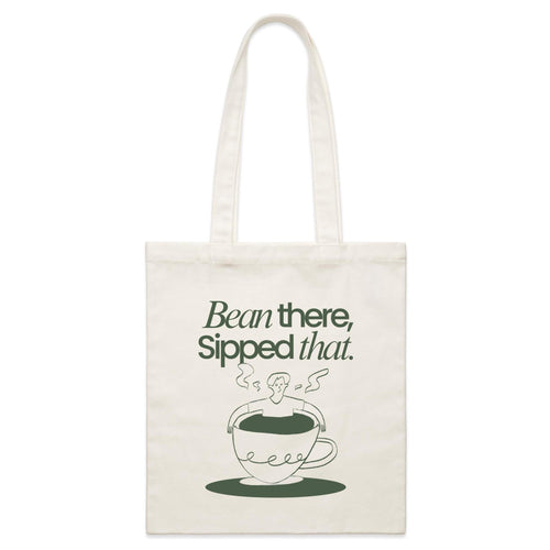 Bean There, Sipped That, Coffee - Parcel Canvas Tote Bag Default Title Small Tote Bag Coffee Printed In Australia