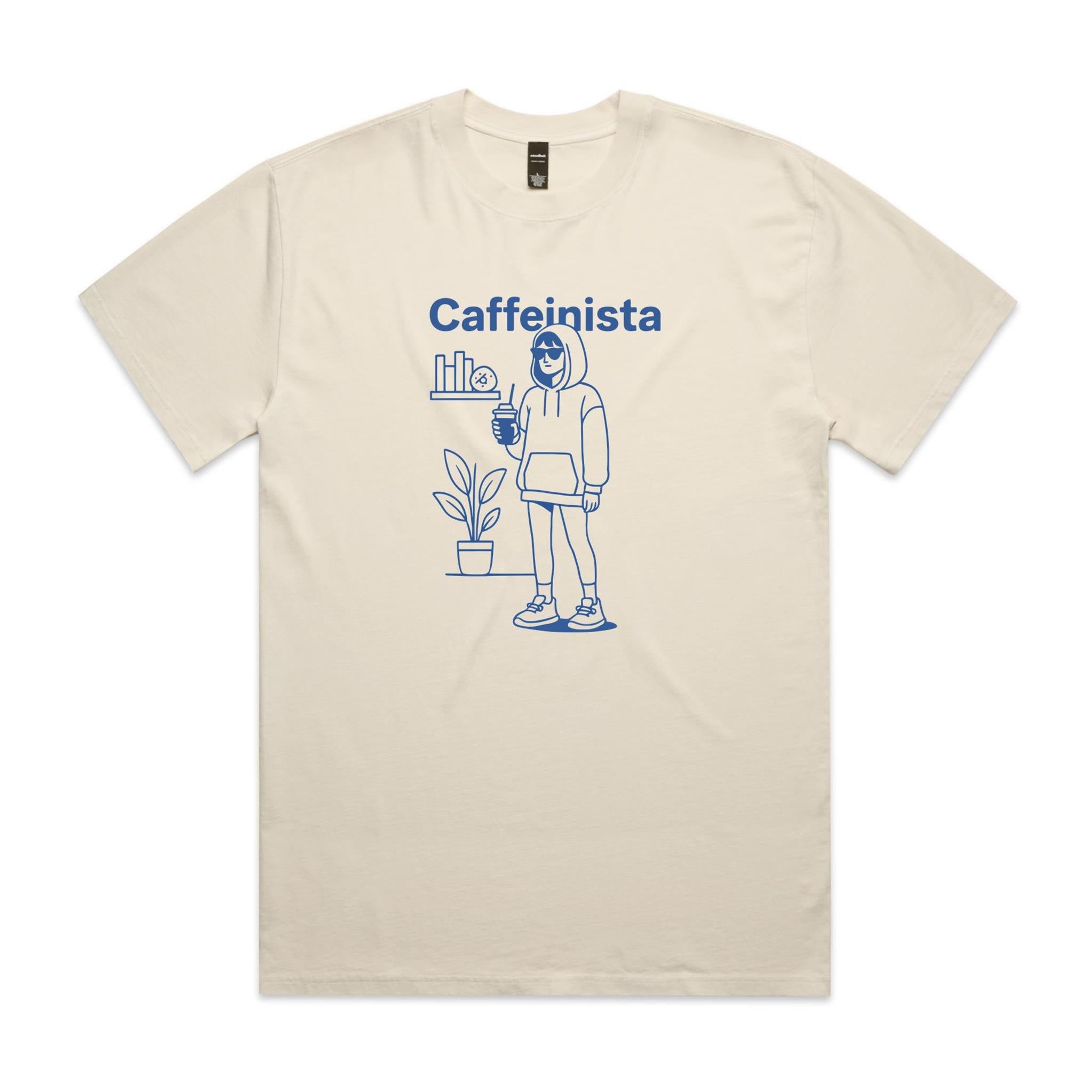 Caffeinista, Caffeine AS Colour Heavy Faded Tee Unisex Faded ecru Heavy Faded T-shirt Coffee Printed In Australia