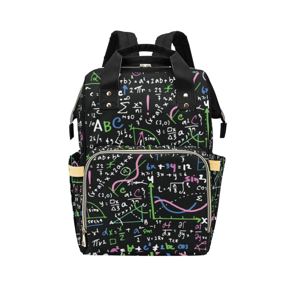 Equations In Green And Pink - Multi-Function Backpack, Nappy / Diaper Bag