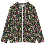 Bright Floral And Leaves Women's Full-Zip Hoodie