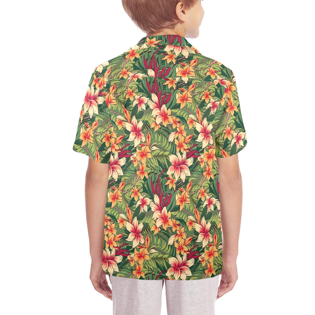 Vintage Hawaiian Floral Senior Kids Hawaiian Shirt