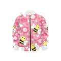 Bees On Pink Kids Bomber Jacket XL Kids Bomber Jacket animal Printed Offshore