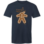 Gingerbread, I Can't Feel My Face - Mens T-Shirt Navy Mens Christmas T-shirt Christmas Printed In Australia