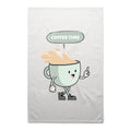 Coffee Time AS Colour Tea Towel White One Size Tea Towel Coffee Printed In Australia