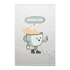 Coffee Time - AS Colour Tea Towel White One Size Tea Towel Coffee Printed In Australia