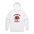 Retro TV, Technical Difficulties - Mens Hoodie White Mens Hoodie Printed In Australia Retro Tech