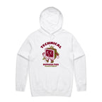 Retro TV, Technical Difficulties - Mens Hoodie White Mens Hoodie Printed In Australia Retro Tech