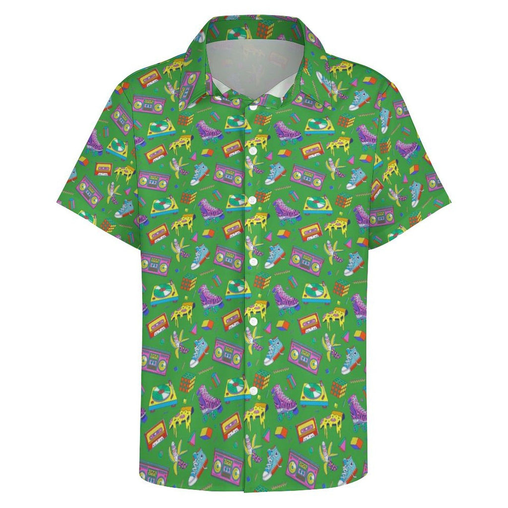 Bright 80's Women's Collared Pocketless Short Sleeve Shirt