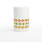 Retro Triangles - White 10oz Porcelain Slim Mug Porcelain Mug Globally Fulfilled Retro