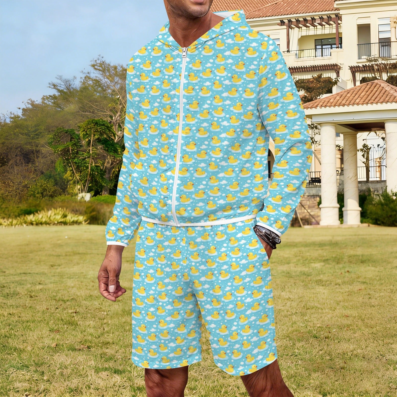 Rubber Ducks Men's Lightweight Sun Hoodie & Shorts Set