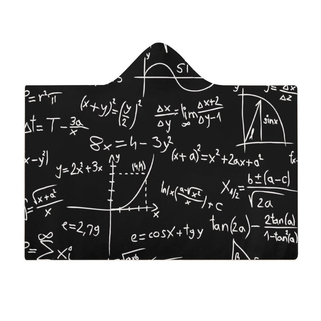 Equations Kids Hooded Blanket 100cm x 130cm Kids Hooded Blanket Maths Printed Offshore