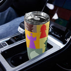 Colourful Chess - 20oz Mobile Tumbler with Lid (Black Lock) 20oz Travel Mug Chess Games Printed Offshore