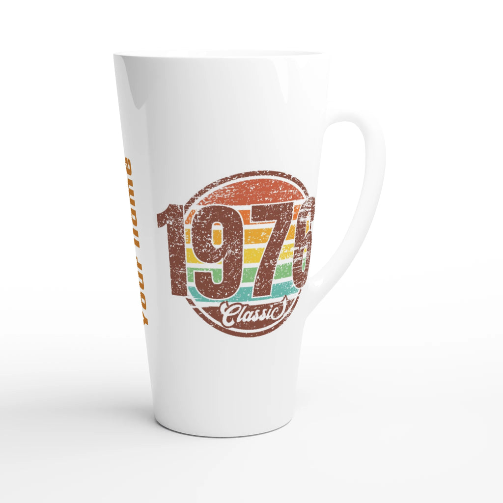 Personalised 1976 Classic White Latte 17oz Ceramic Mug Personalised Latte Mug Globally Fulfilled