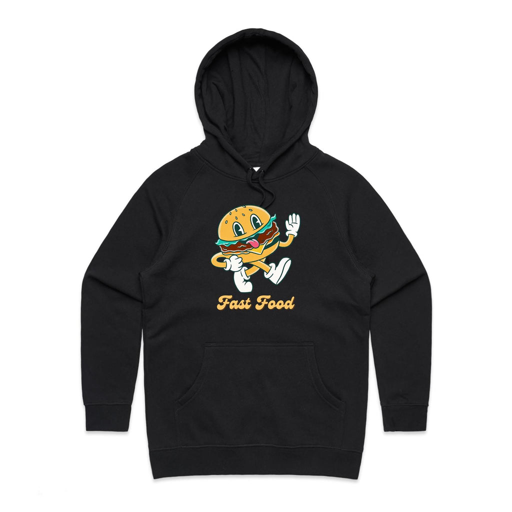 Fast Food - Womens Hoodie Black Womens Hoodie Food Printed In Australia