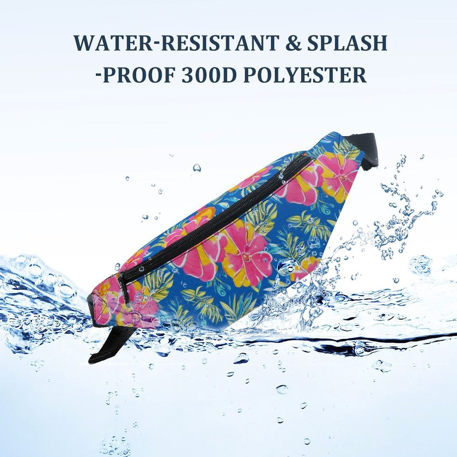 Pink And Blue Tropical Flower - Bum Bag / Fanny Pack