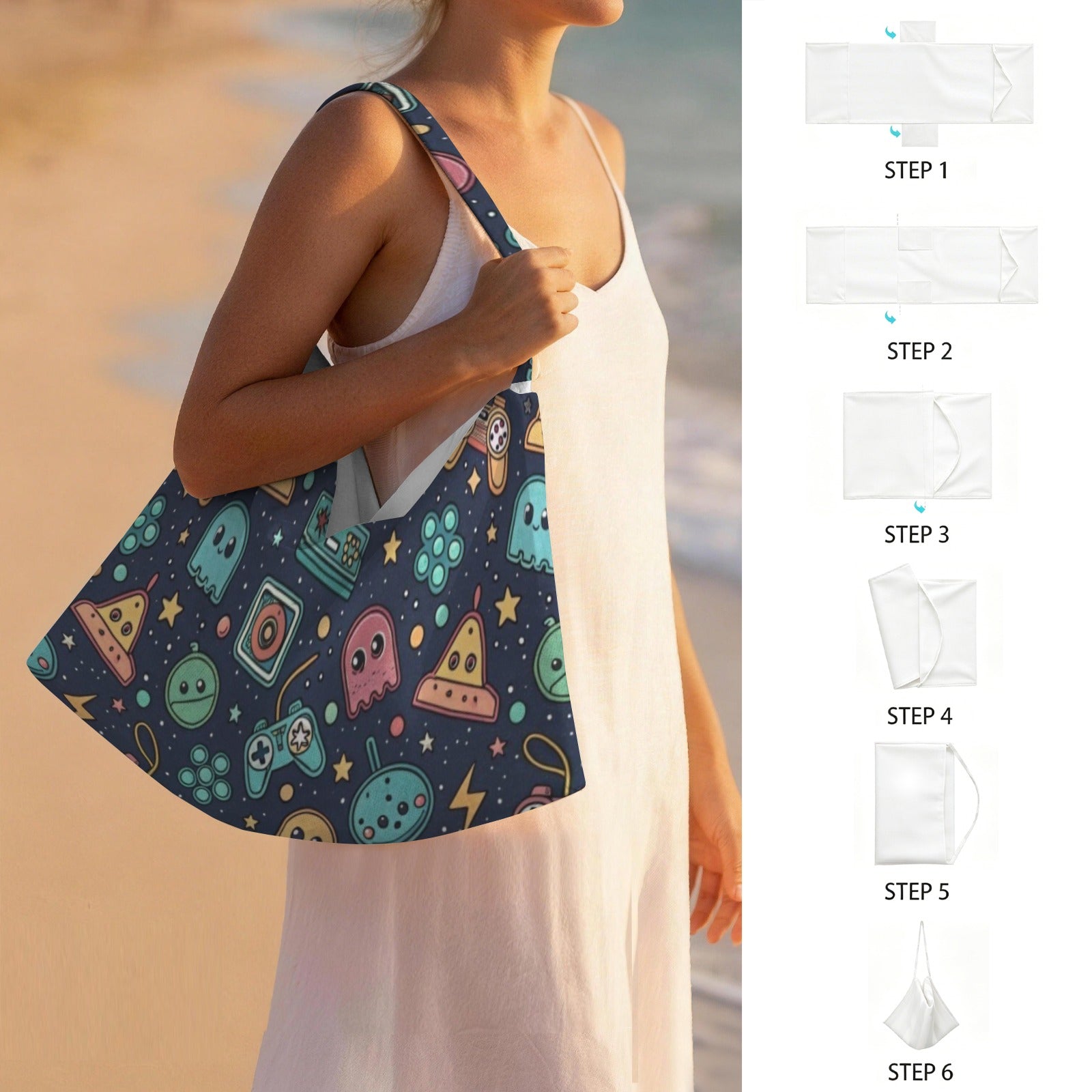 Video Game Beach Chair Towel Cover with Side Pockets