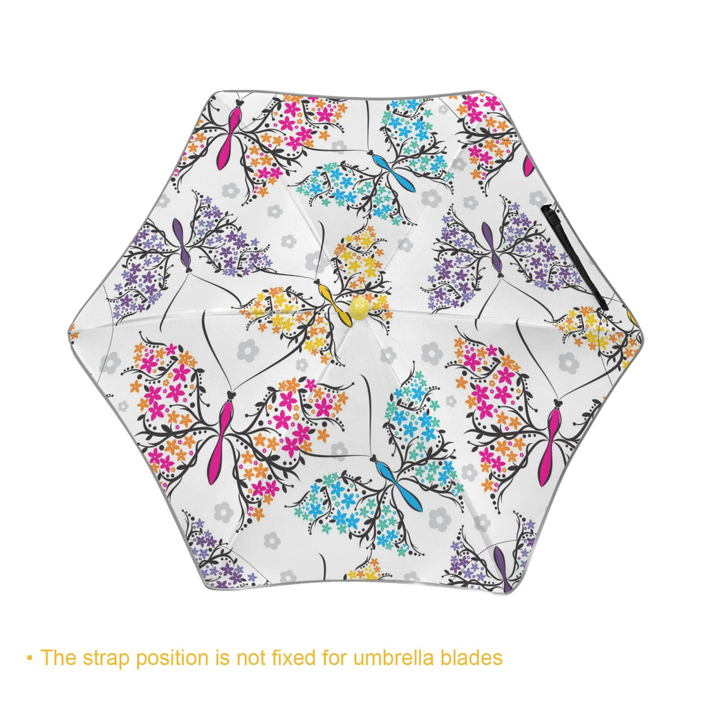 Floral Butterfly Kids Safe Round Corner Umbrella Kids Safe Round Corner Umbrella animal Printed Offshore