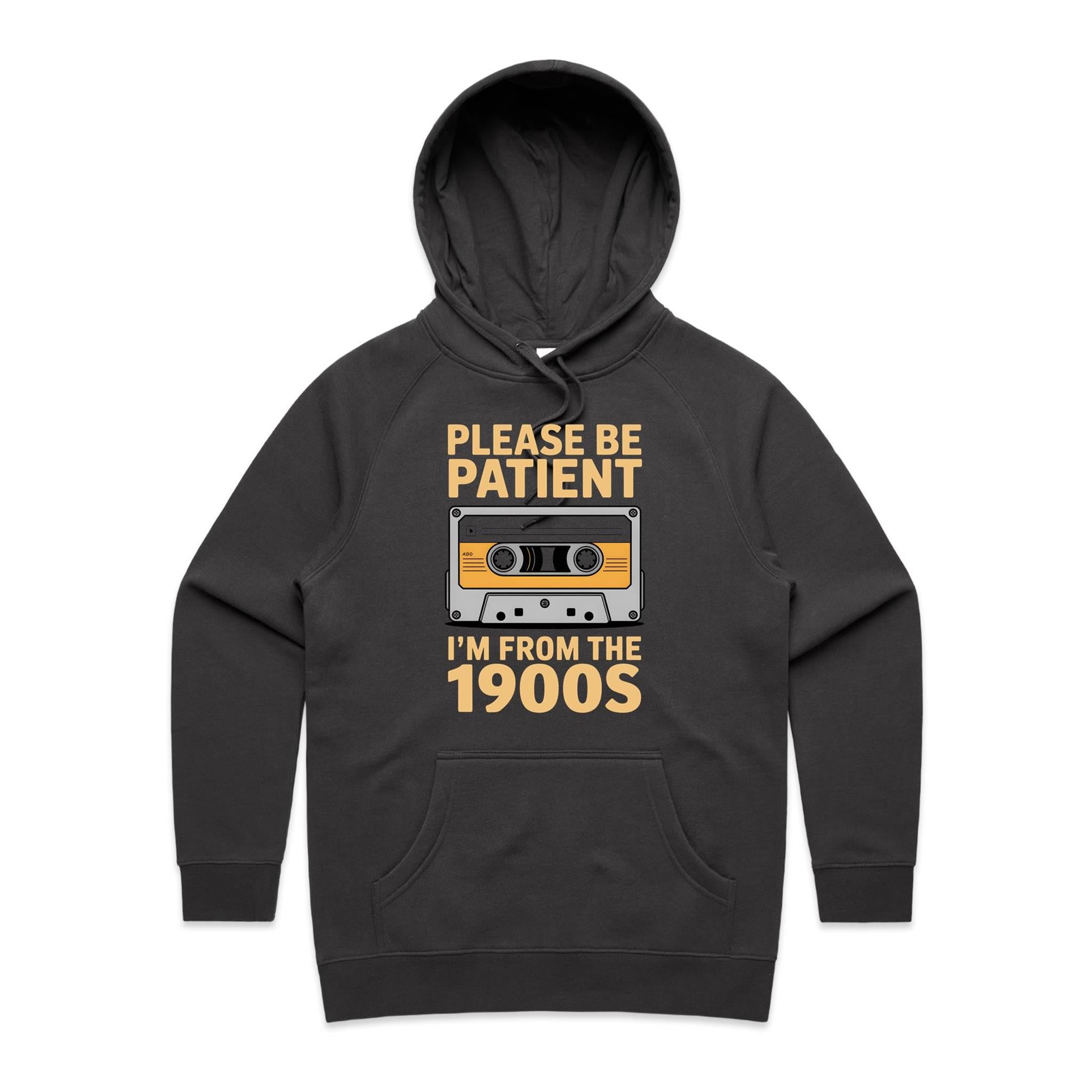 Please Be Patient, I'm From The 1900's Women's AS Colour Hoodie Coal Womens Hoodie Music Printed In Australia Retro