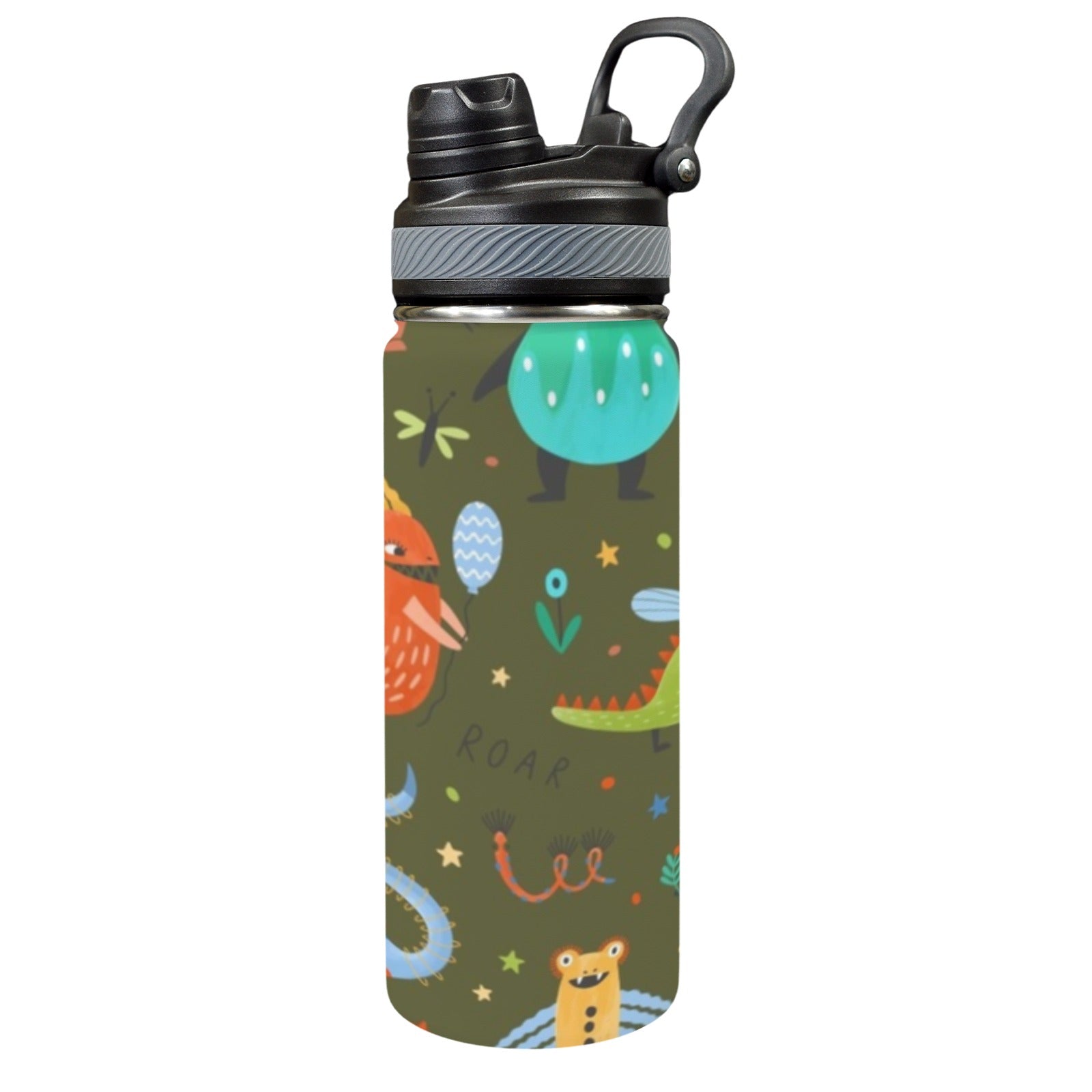 Monsters - Insulated Water Bottle with Dual-Use Lid (18oz) One Size Insulated Water Bottle with Dual-Use Lid (18oz) Printed Offshore Sci Fi