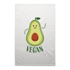 Vegan Avocado - AS Colour Tea Towel White One Size Tea Towel Food Printed In Australia