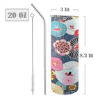 Abstract Floral 20oz Tall Skinny Tumbler with Lid and Straw