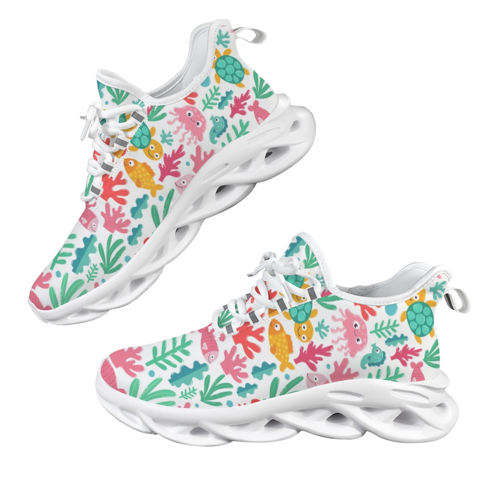 Cute Cartoon Sea Animals Women's Twisted Sole Sneakers