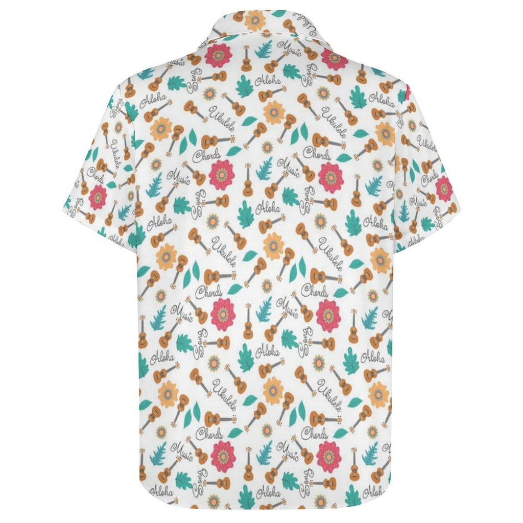Ukulele Women's Collared Pocketless Short Sleeve Shirt