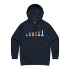 Chess - Womens Hoodie Navy Womens Hoodie Chess Games Printed In Australia