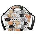 Cute Cartoon Cats - Neoprene Lunch Bag One Size Neoprene Lunch Bag Printed Offshore