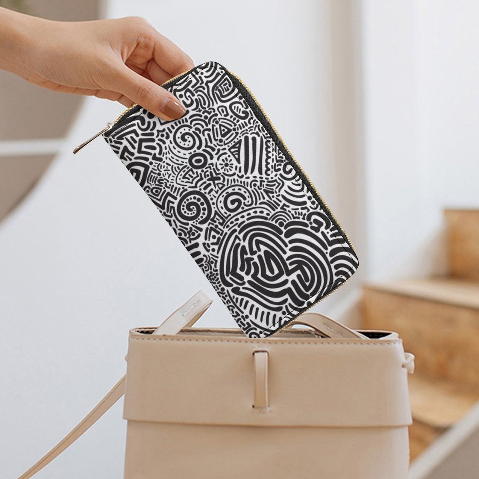 Black And White -  PU Leather Wallet
