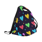 Colourful Hearts - Neoprene Lunch Bag/Large (Model 1669) Neoprene Lunch Bag Love Printed Offshore