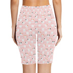 Pink Cats Women's Bike Shorts With Side Pockets