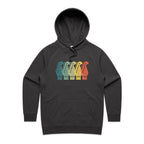 Vintage Guitar Headstocks - Womens Hoodie Coal Womens Hoodie Music Printed In Australia