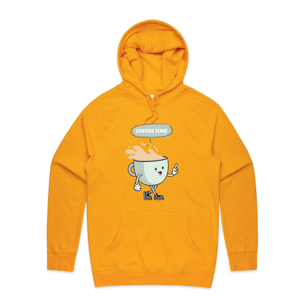 Coffee Time - Mens Hoodie Gold Mens Hoodie Coffee Printed In Australia