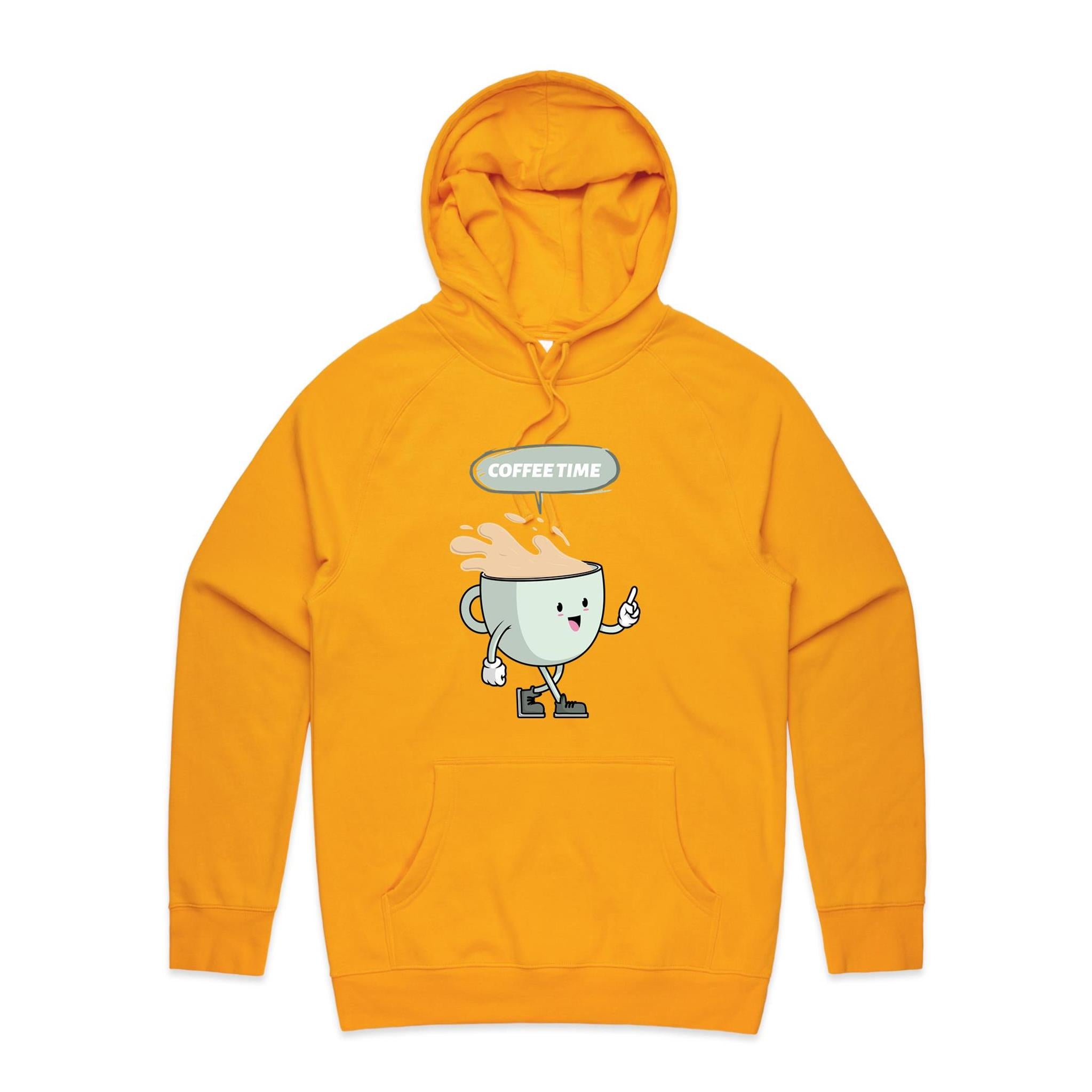 Coffee Time - Mens Hoodie Gold Mens Hoodie Coffee Printed In Australia