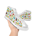 Ladybugs And Rainbows Women's High Top Canvas Shoes Womens Classic High Top Shoes Printed Offshore
