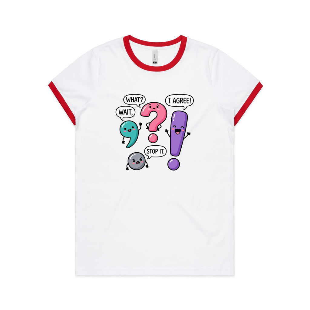 Funny Punctuation AS Colour Women's Ringer Tee
