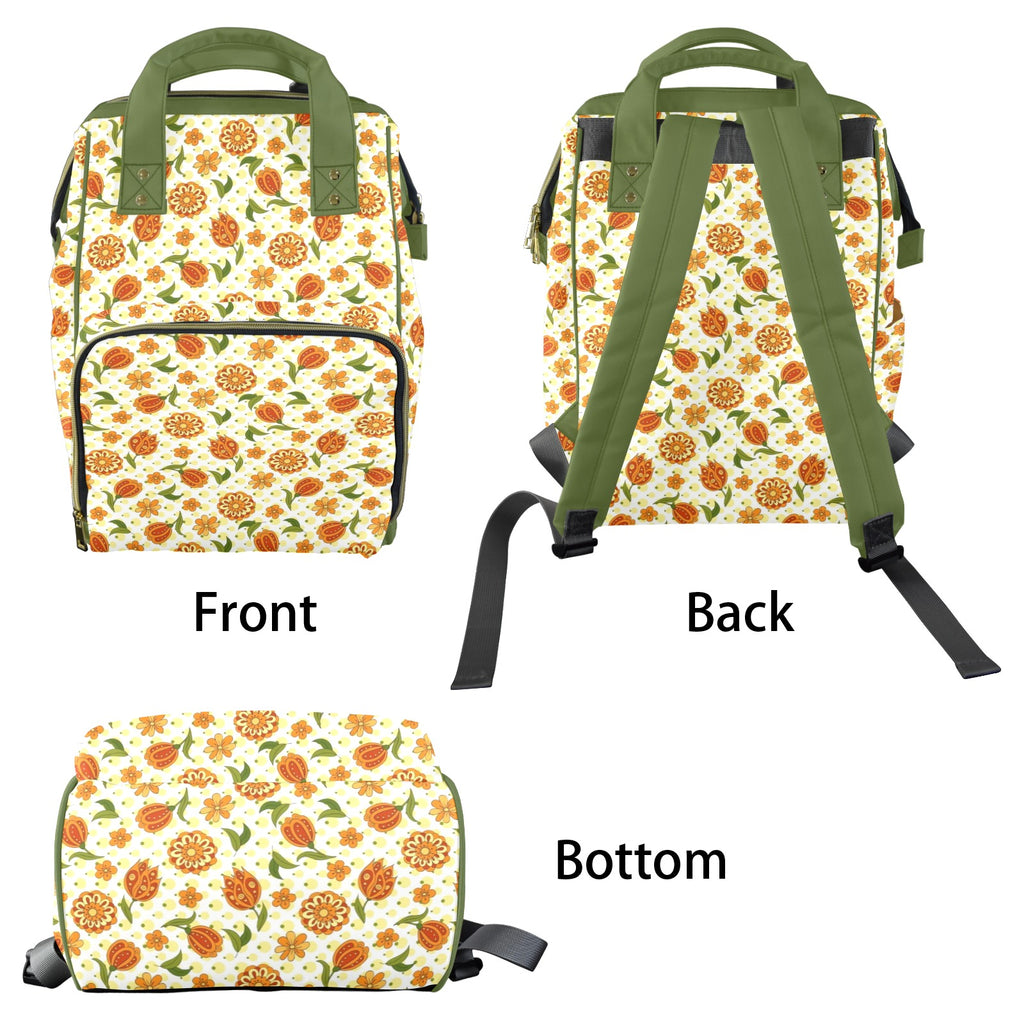 Graphic Floral Multi-Function Backpack, Nappy / Diaper Bag Multi-function Backpack, Nappy / Diaper Bag Plants Printed Offshore