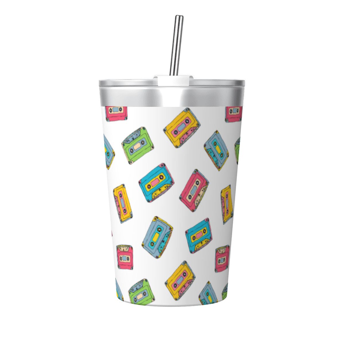 Colourful Cassettes Small Stainless Steel Travel Mug Cup 12oz/350ml