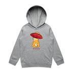 UFO, Here For The Cats - Kids Hoodie Grey Marle Kids Hoodie Printed In Australia