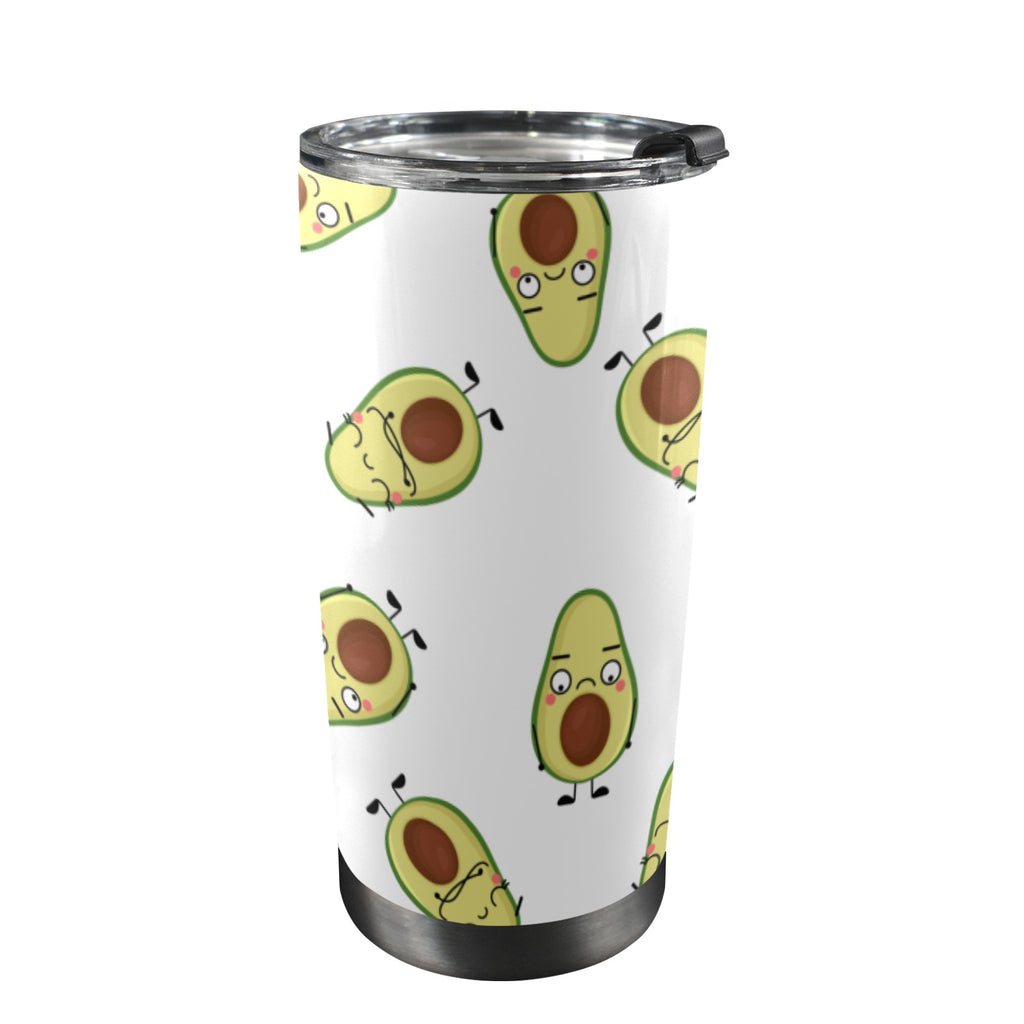 Avocado Characters - 20oz Mobile Tumbler with Lid (Black Lock) One Size 20oz Travel Mug Food Printed Offshore