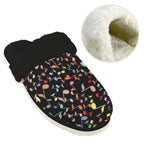 Quavers, Music Notes Men's Fur Trim Thick-Sole Indoor Slippers Men's Fur Trimmed Slippers Music Printed Offshore