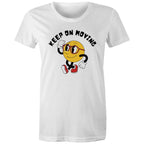 Keep On Moving - Womens T-shirt White Womens T-shirt Fitness Printed In Australia