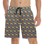 Hippie Caravan Men's Mid-Length Beach Shorts 5XL Men's Mid-Length Beach Shorts Printed Offshore Retro