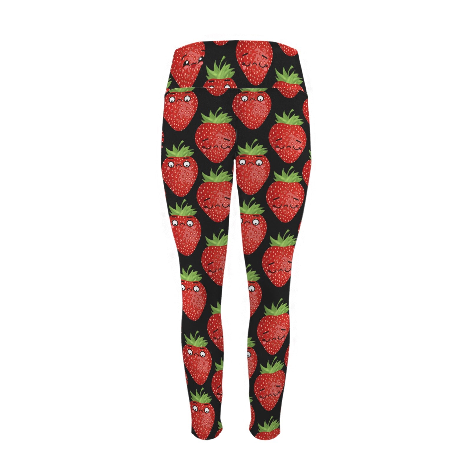 Strawberry Characters - Women's High Waist Pockets Yoga Leggings