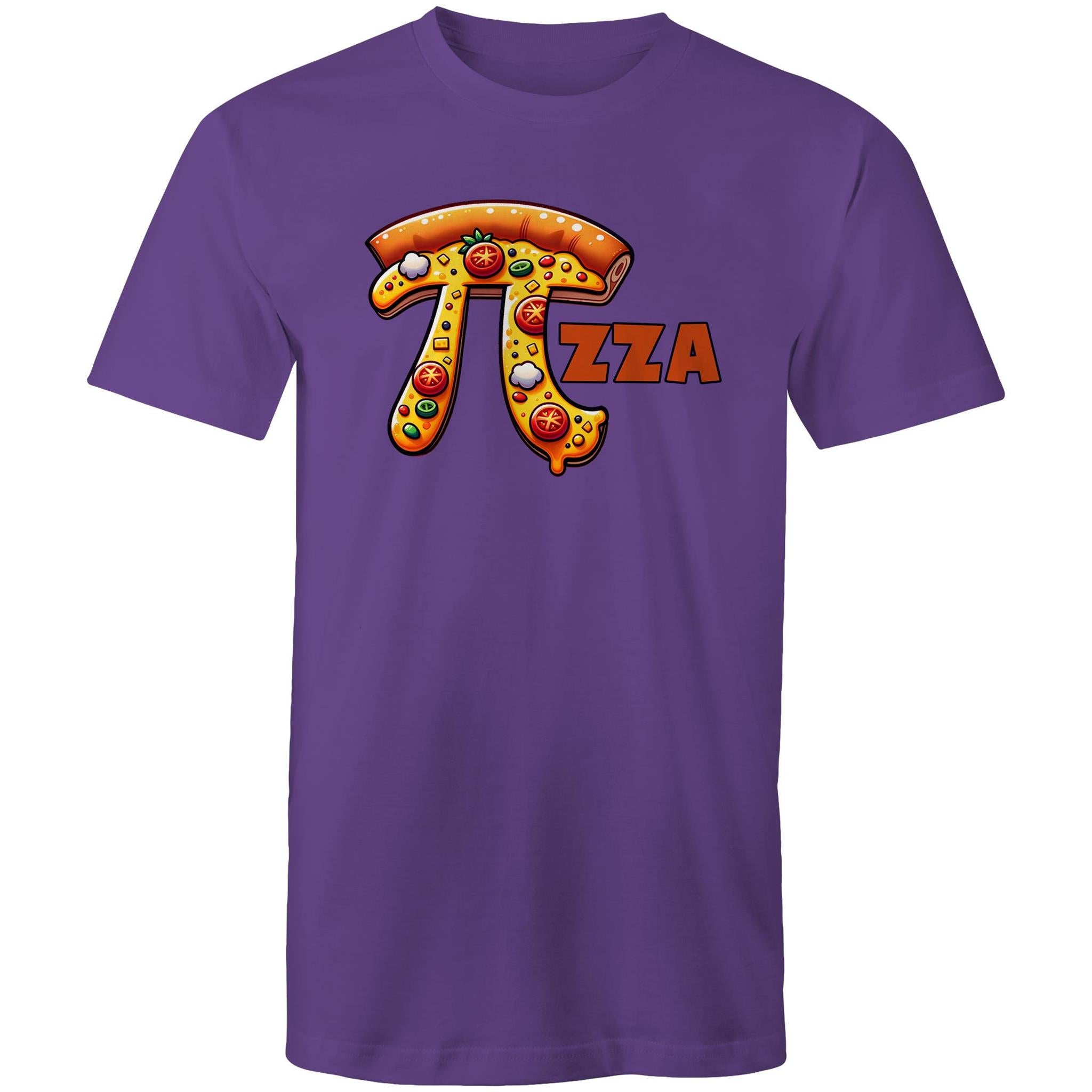 Pi Pizza - Mens T-Shirt Purple Mens T-shirt Food Maths Printed In Australia Science