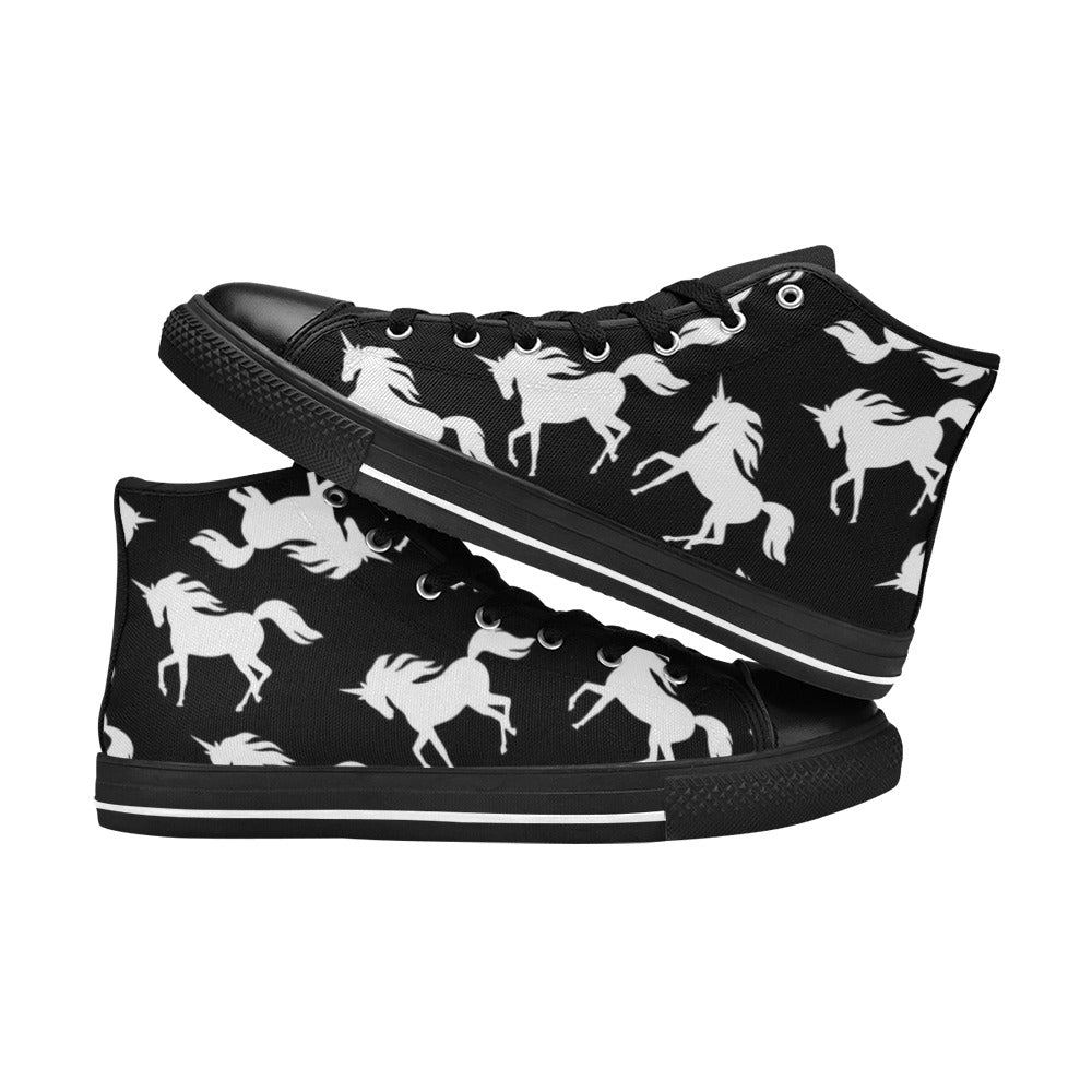 Unicorns - Kids High Top Canvas Shoes