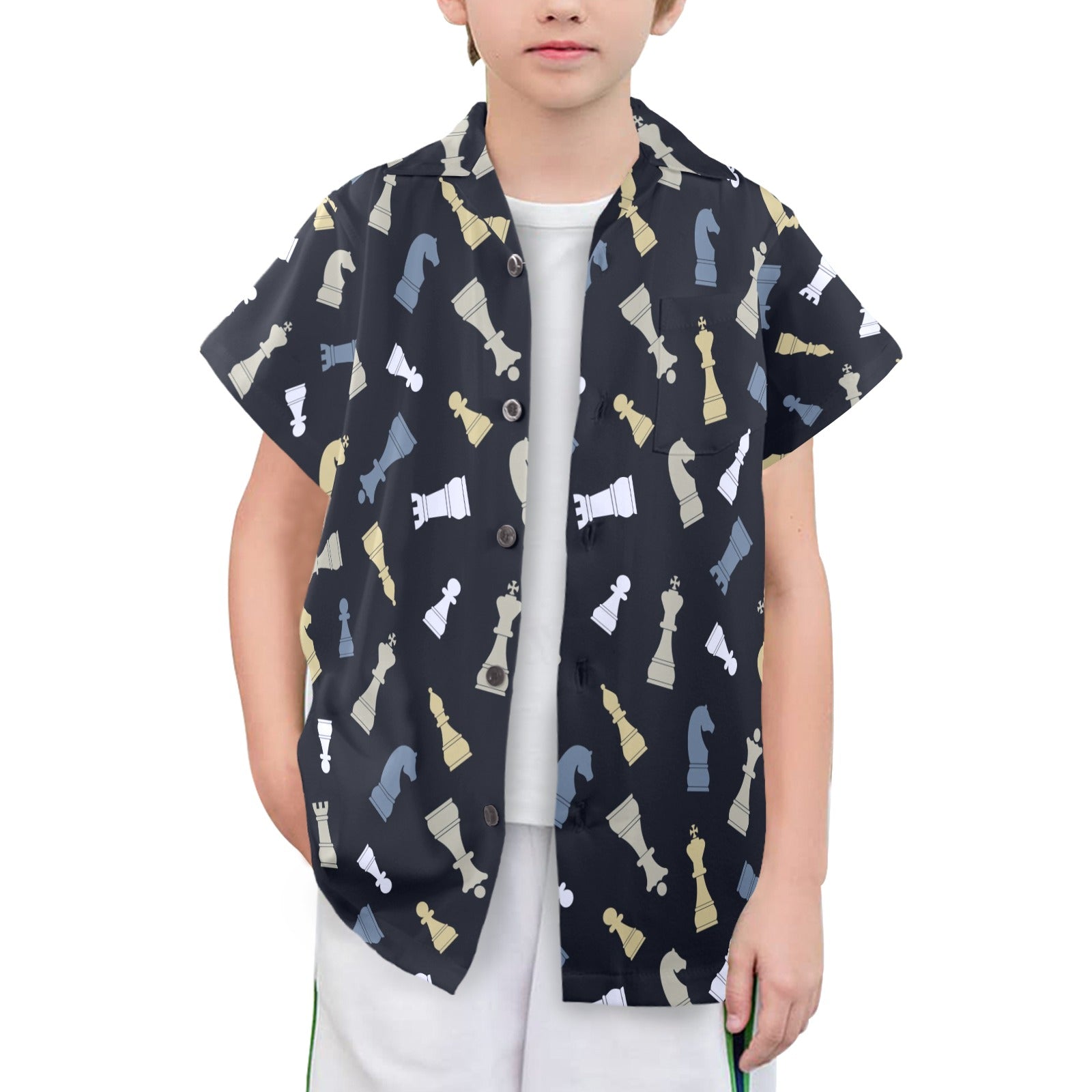 Chess Pattern - Senior Kids Hawaiian Shirt